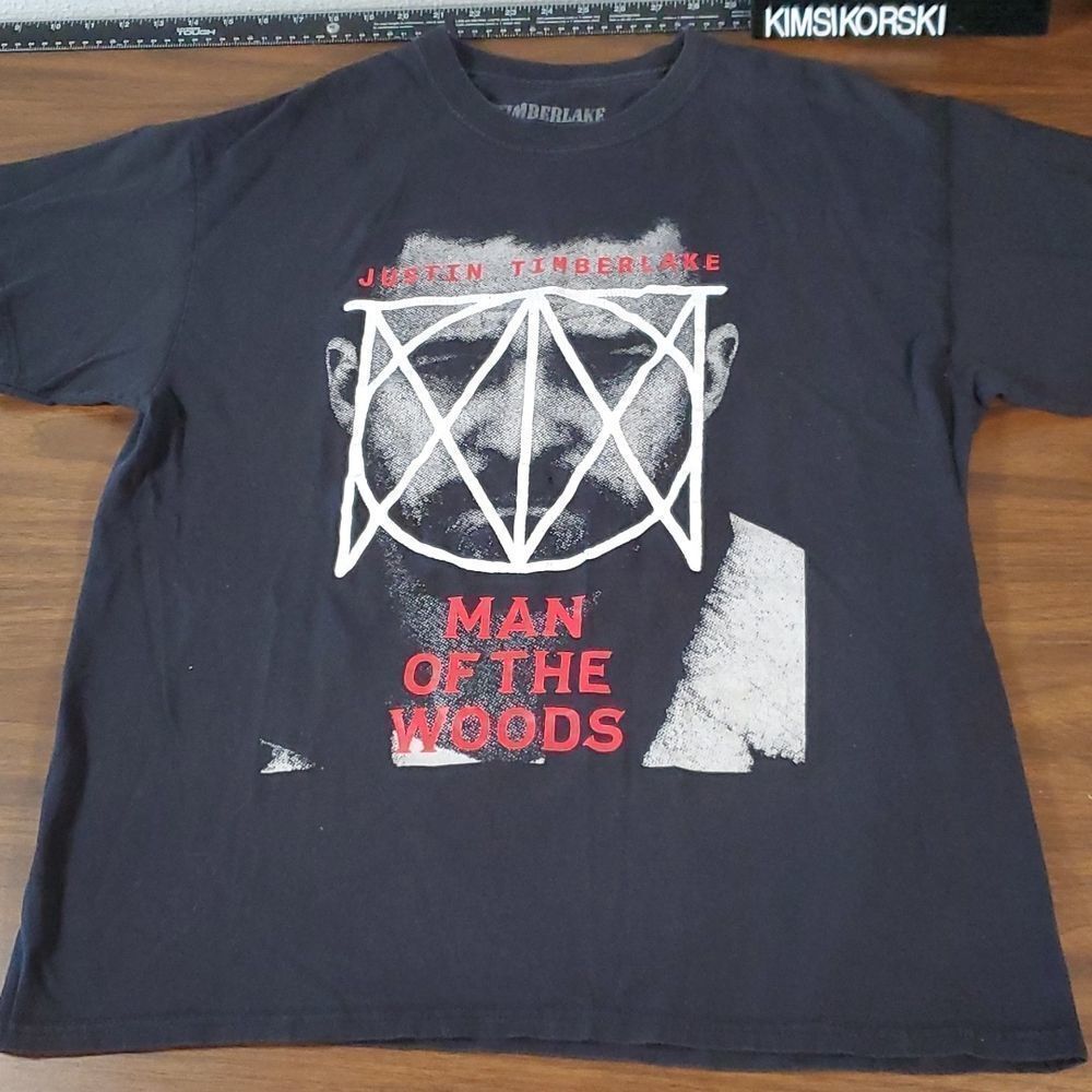 Justin Timberlake Man of the Woods Tour Tee Shirt T-Shirt Size L Large Milwaukee